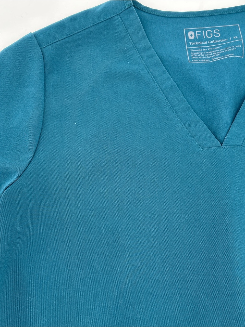 FIGS Teal Blue V-Neck Casma Scrub Top XL - Picture 4 of 7